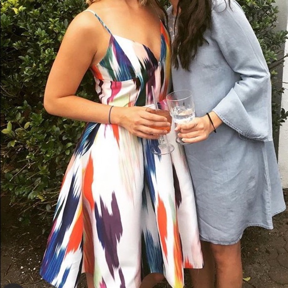 A line cupcake dress with rainbow colors